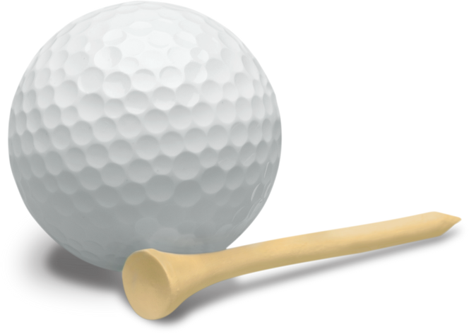 Golf Ball with a Golf Tee